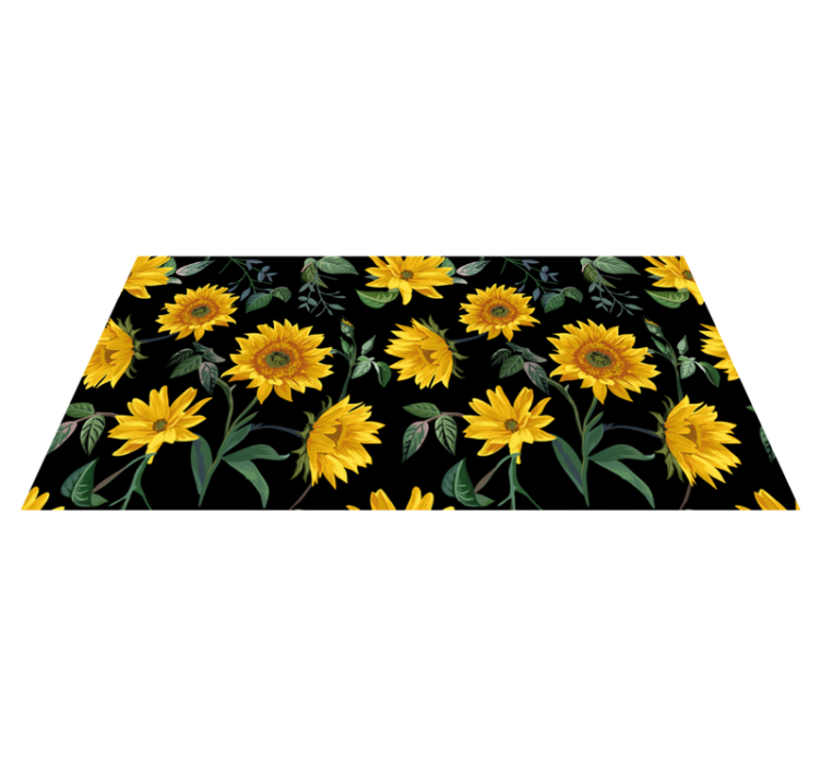 Tapis vinyle fleurs et plantes tournesols vintage - TenStickers