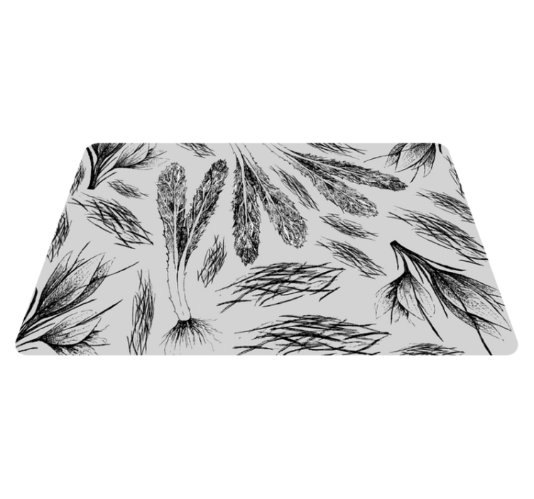 Tapis vinyle fleurs et plantes motif gris sec - TenStickers