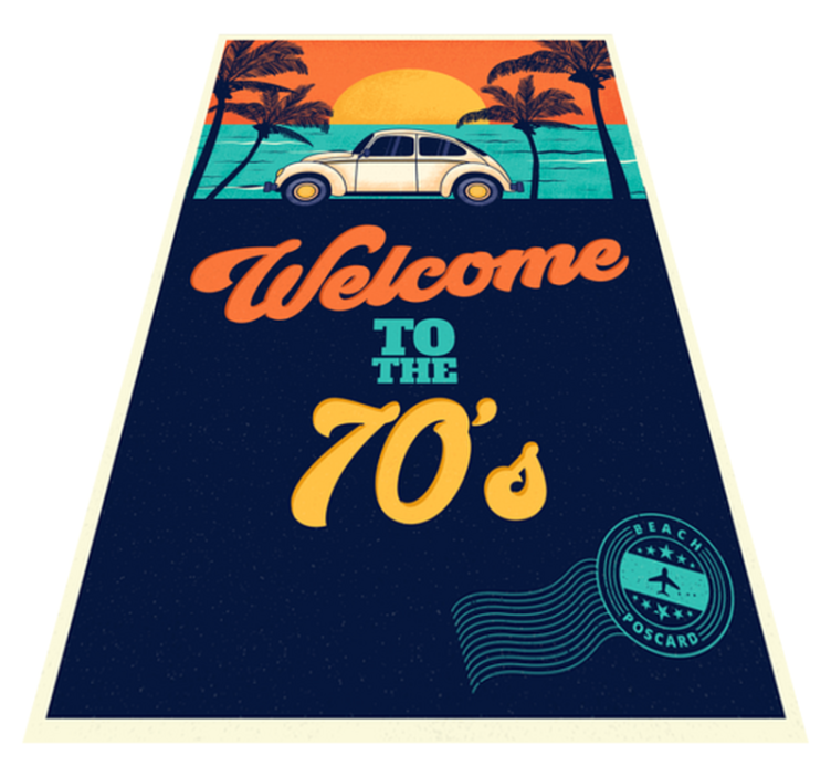 Tapis vinyle vintage ambiance années 70 - TenStickers