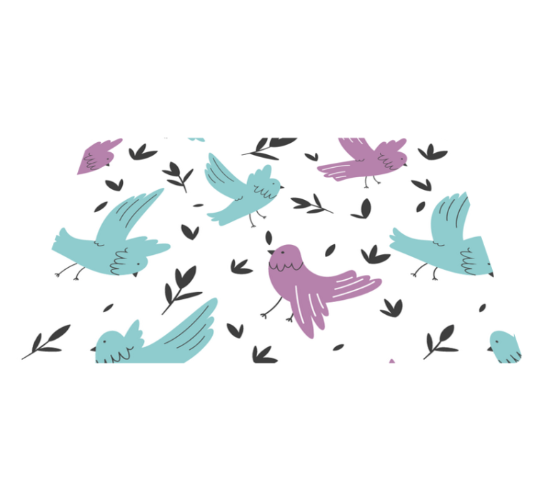 Tapis vinyle animal oiseaux bleus et violets - TenStickers