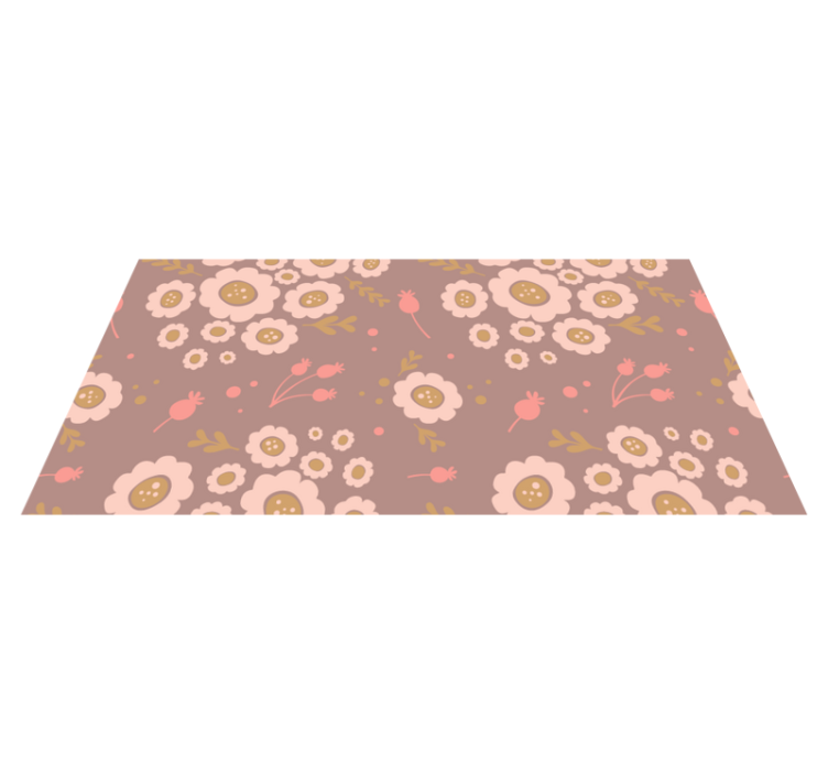 Tapis vinyle fleurs et plantes motif pastel - TenStickers