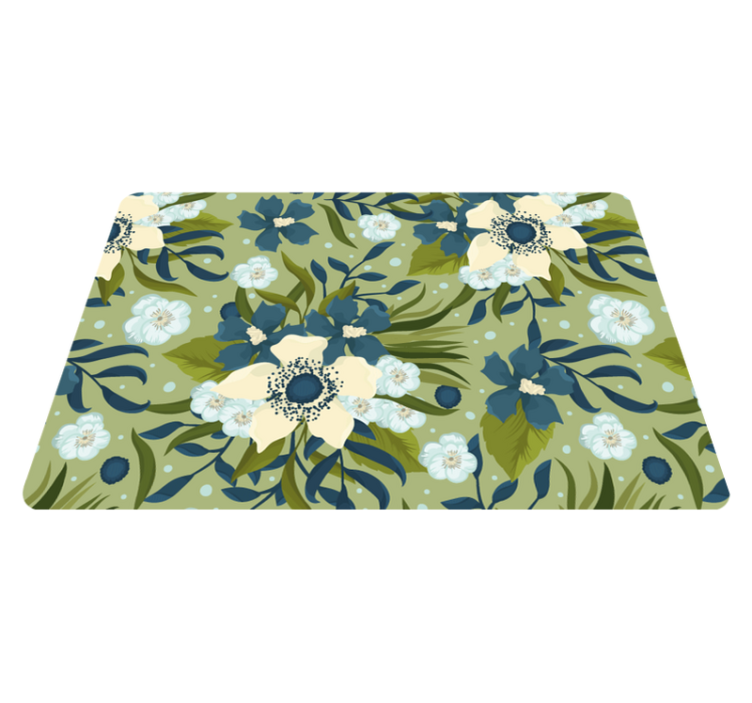 Tapis vinyle fleurs et plantes motif coloré été - TenStickers