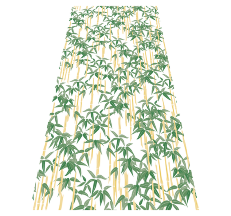 Tapis vinyle fleurs et plantes branches de bambou fenêtre - TenStickers