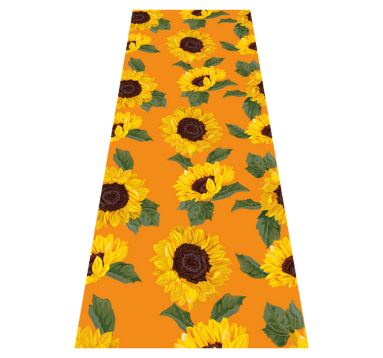 Tapis vinyle fleurs et plantes tournesol orange - TenStickers