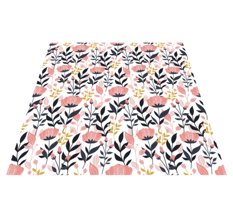 Tapis vinyle fleurs et plantes roses - TenStickers