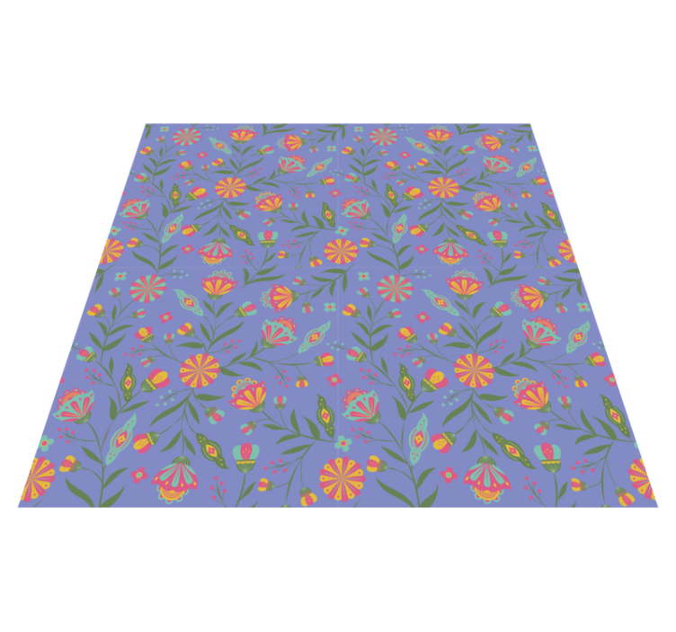 Tapis vinyle fleurs et plantes design mignon pour enfants - TenStickers