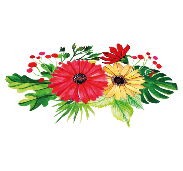 Tapis vinyle fleurs et plantes design horizontal élégant - TenStickers