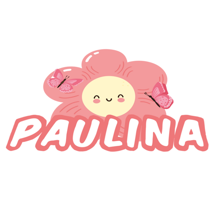 Tapis vinyle fleurs et plantes papillon avec nom - TenStickers