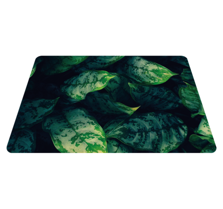 Tapis vinyle fleurs et plantes feuilles de maranta - TenStickers