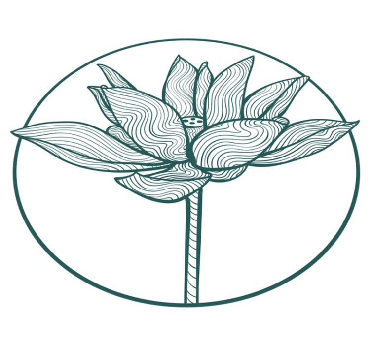 Tapis vinyle fleurs et plantes illustration fleur de lotus - TenStickers