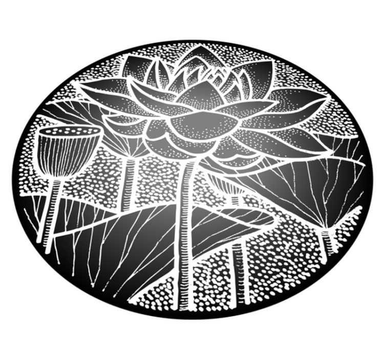 Tapis vinyle fleurs et plantes style traditionnel lotus - TenStickers