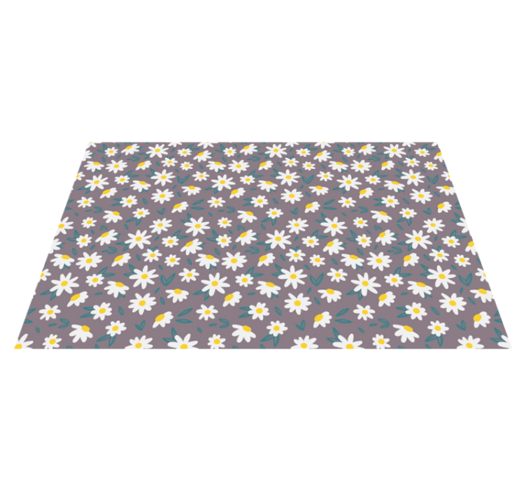 Tapis vinyle fleurs et plantes motif marguerites mignonnes - TenStickers
