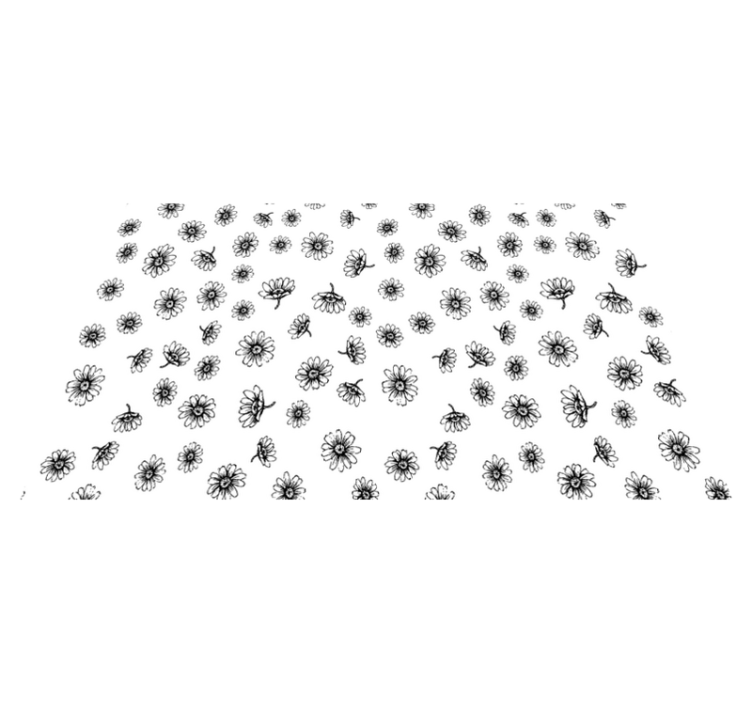 Tapis vinyle fleurs et plantes marguerites outline - TenStickers