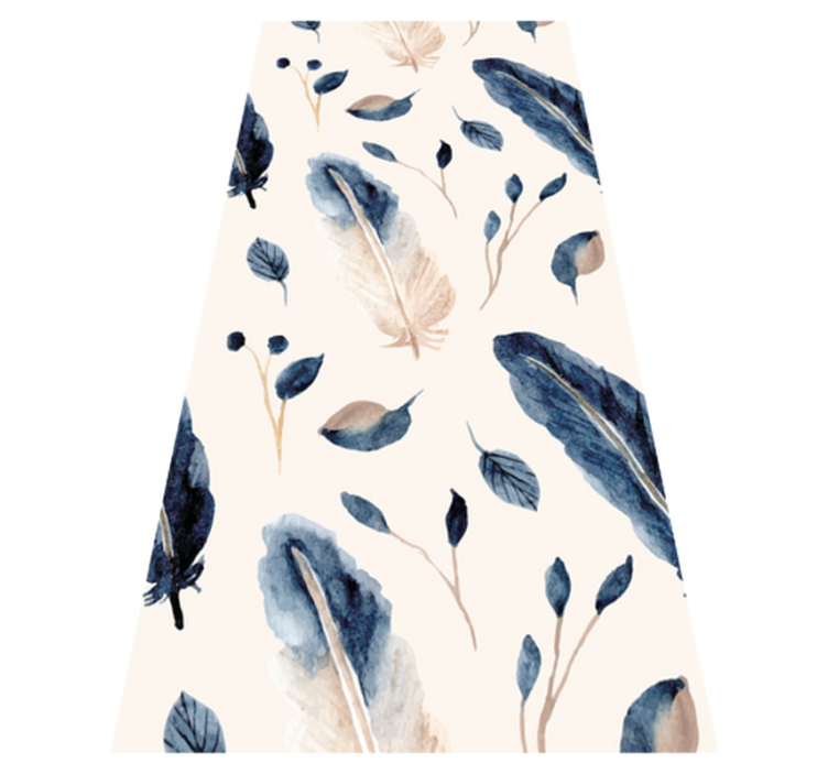 Tapis vinyle fleurs et plantes feuilles et plumes - TenStickers