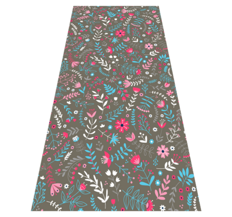 Tapis vinyle fleurs et plantes imprimé floral coloré - TenStickers