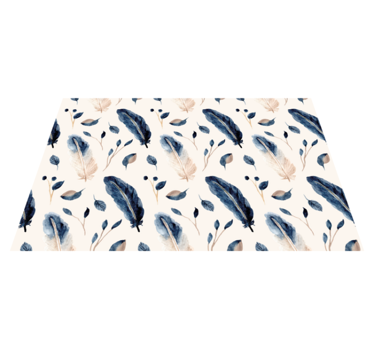 Tapis vinyle fleurs et plantes feuilles et plumes - TenStickers