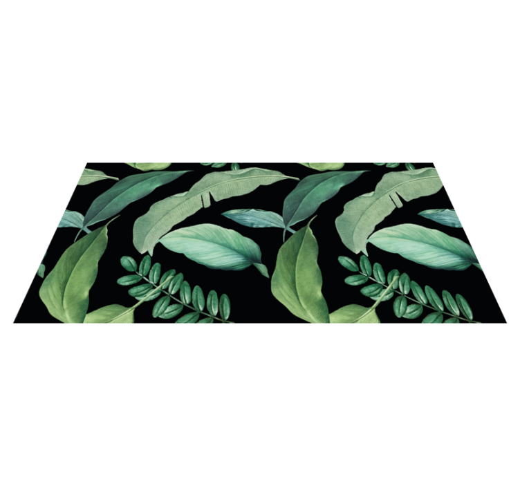 Tapis vinyle fleurs et plantes feuilles forestières grises - TenStickers
