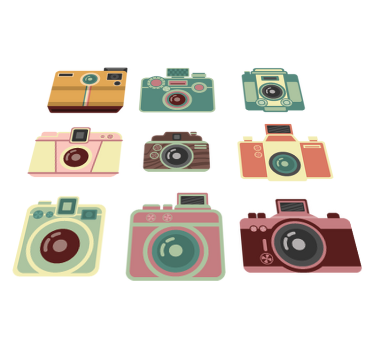 Tapis vinyle salle à manger caméras vintage - TenStickers