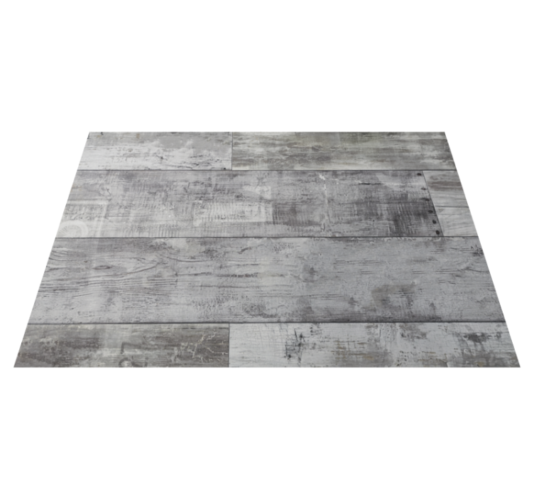 Tapis vinyle salle a manger lames en bois gris - TenStickers