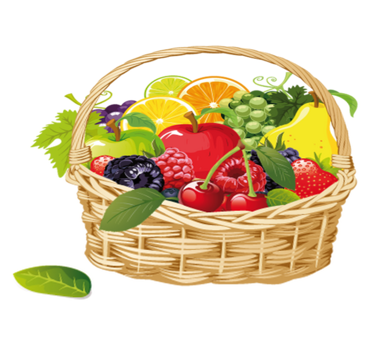 Tapis vinyle cuisine panier de fruits - TenStickers