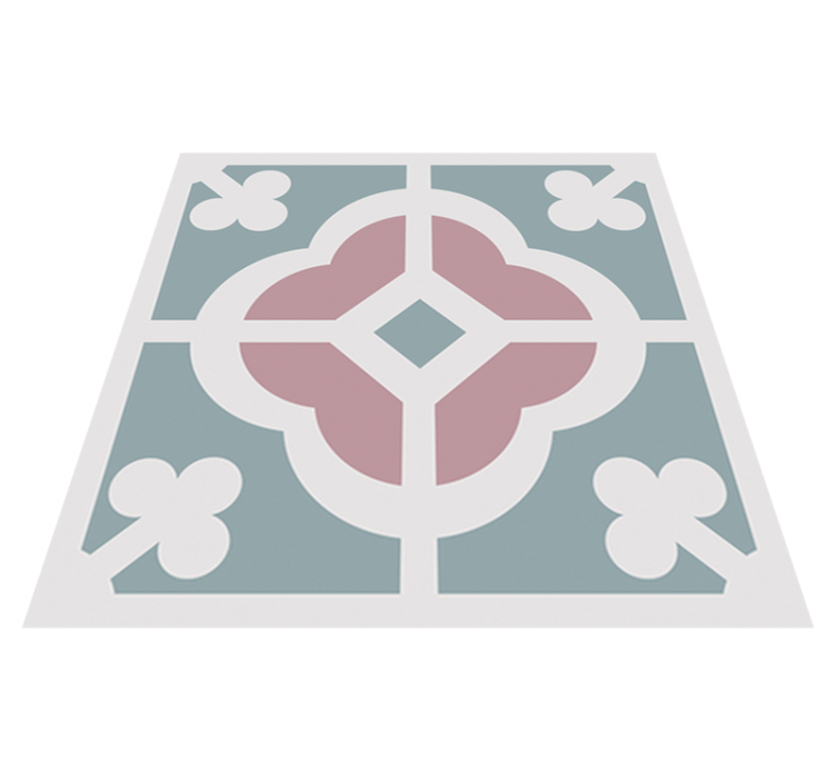 Tapis vinyle cuisine carreaux hydrauliques floraux - TenStickers