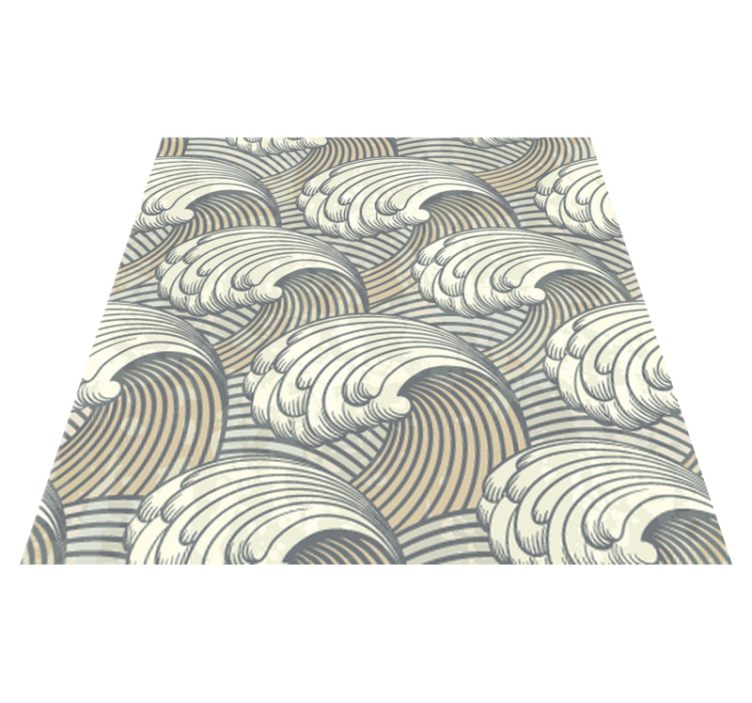Tapis vinyle salle à manger vagues vintage - TenStickers