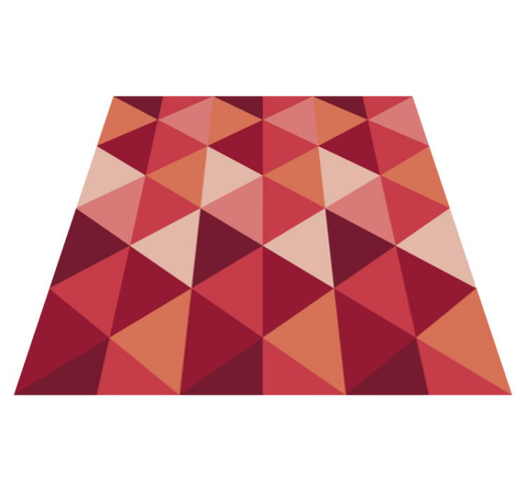 Tapis vinyle salle a manger triangles rouges et roses - TenStickers