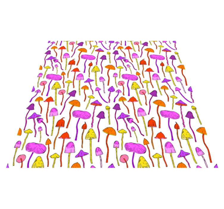 Tapis vinyle salle à manger motif champignons hallucinogènes - TenStickers