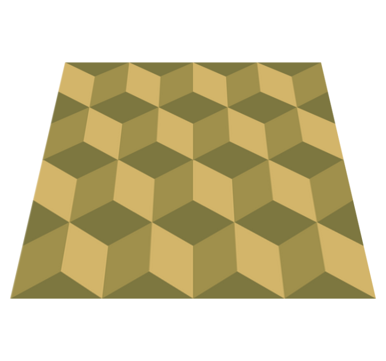 Tapis vinyle salle a manger cubes 3d beige - TenStickers