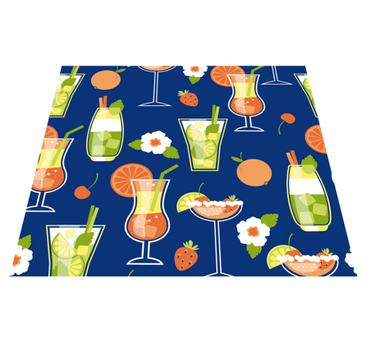 Tapis vinyle cuisine cocktails vintage - TenStickers