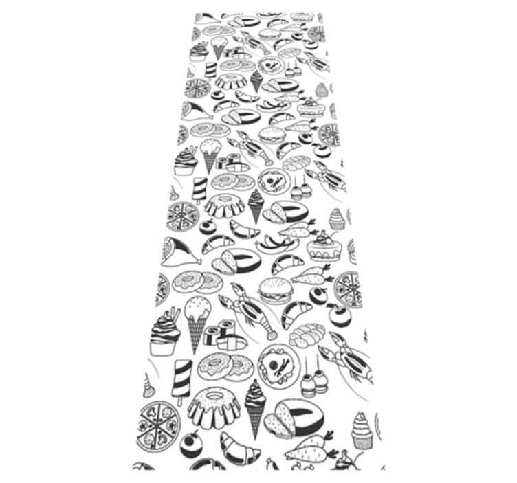 Tapis vinyle cuisine motifs de gribouillis alimentaires - TenStickers