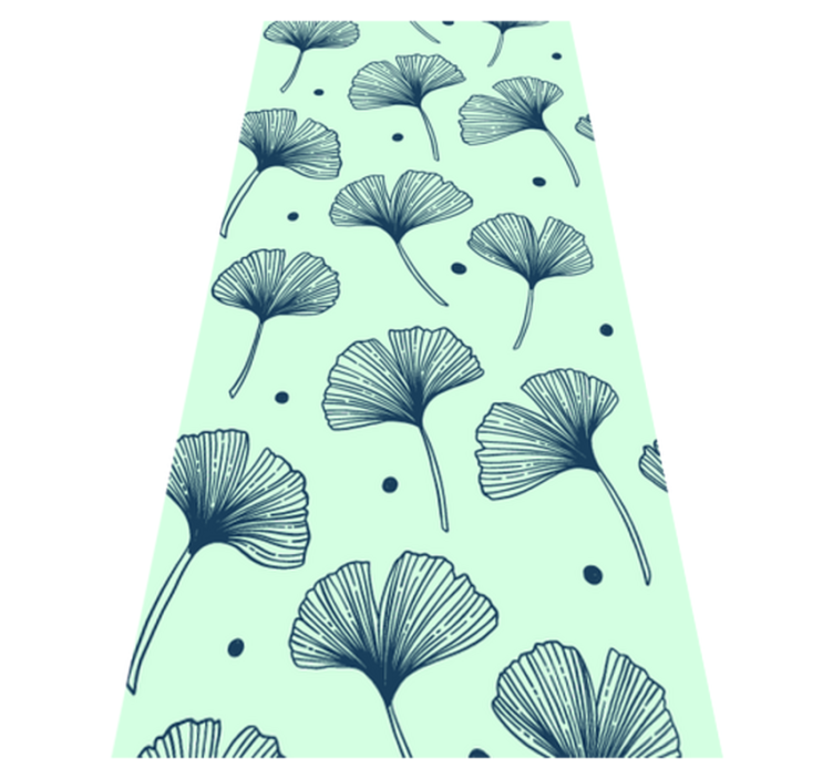 Tapis vinyle cuisine couleur bleue florale - TenStickers