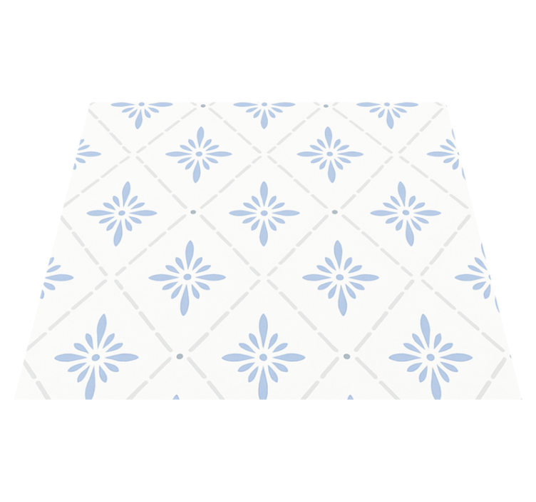 Tapis vinyle cuisine carreaux losanges bleus - TenStickers