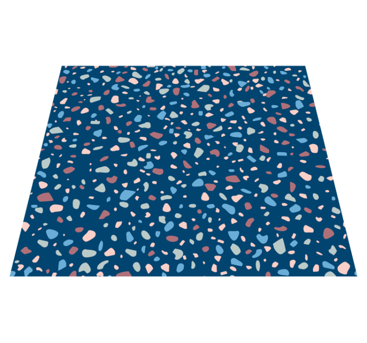 Tapis vinyle cuisine bleu foncé terrazo - TenStickers