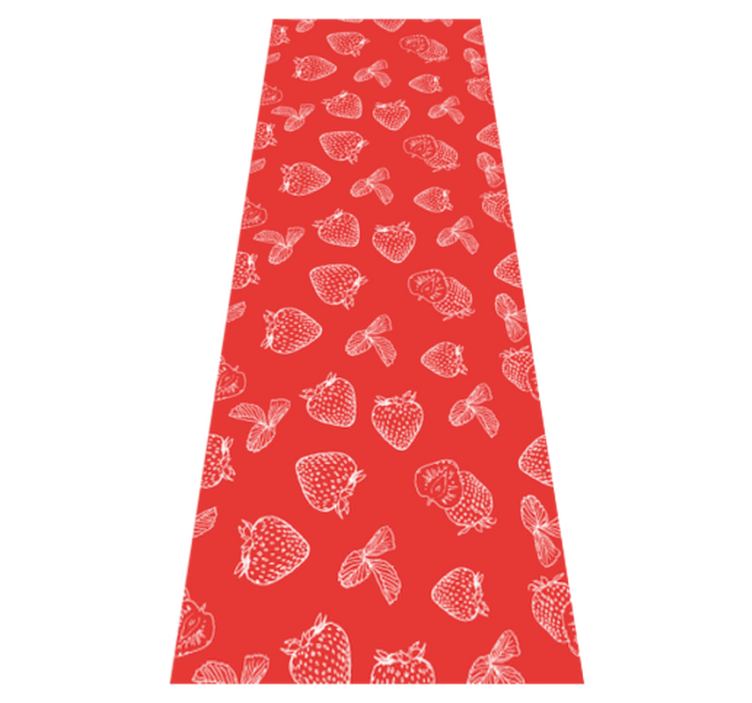 Tapis vinyle cuisine motif fraises en doodle sans couture - TenStickers
