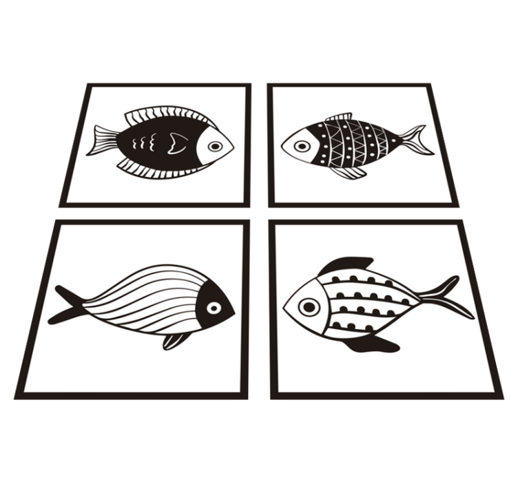 Tapis vinyle salle de bain motifs de poissons magnifiques - TenStickers