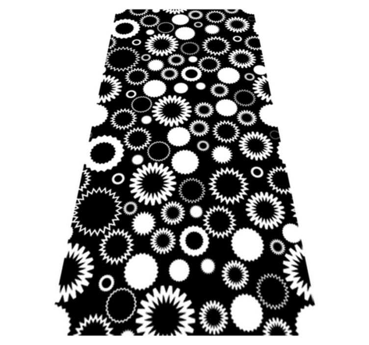 Tapis vinyle salle de bain tournesols noirs et blancs - TenStickers