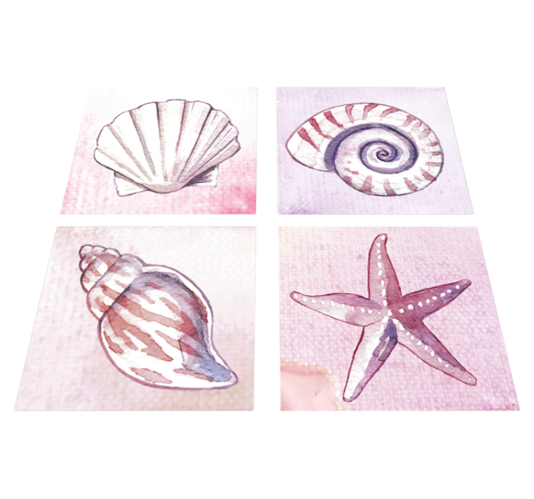 Tapis vinyle salle de bain carreaux vie marine - TenStickers