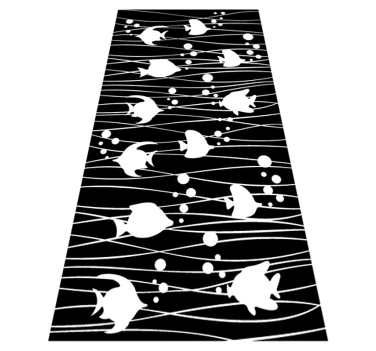 Tapis vinyle salle de bain poissons et bulles - TenStickers