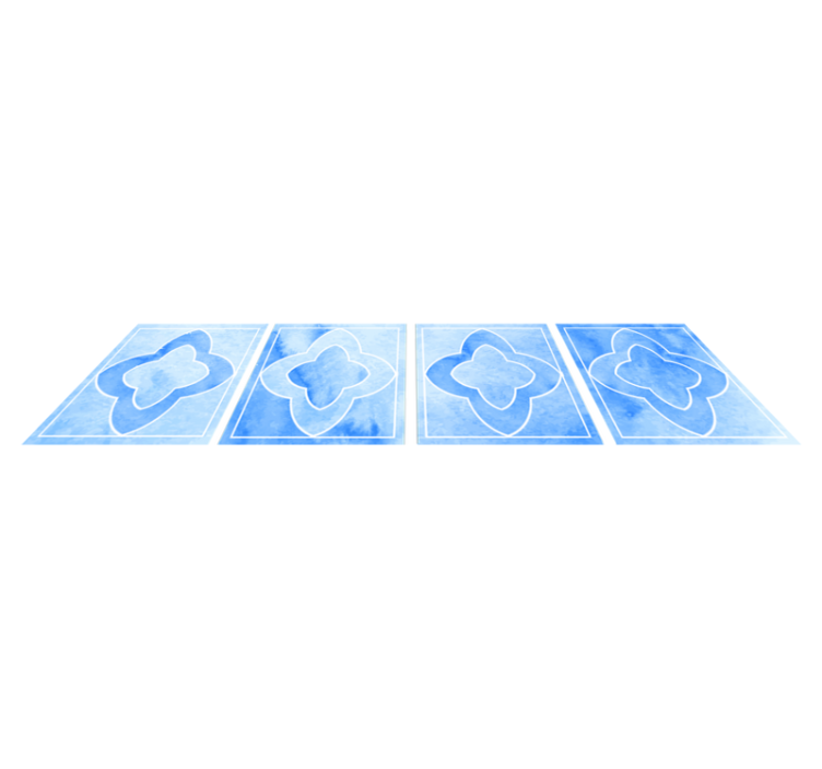 Tapis vinyle salle de bain mosaïque nuances de bleu - TenStickers