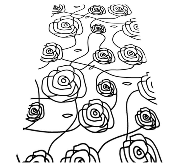 Tapis vinyle salle de bain roses minimalistes - TenStickers