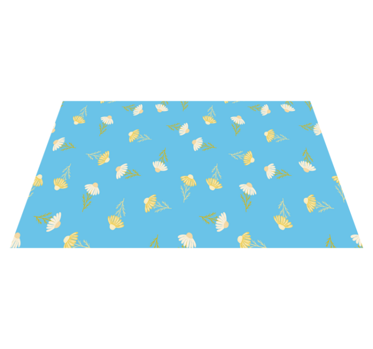 Tapis vinyle fleurs et plantes motif marguerites bleu - TenStickers
