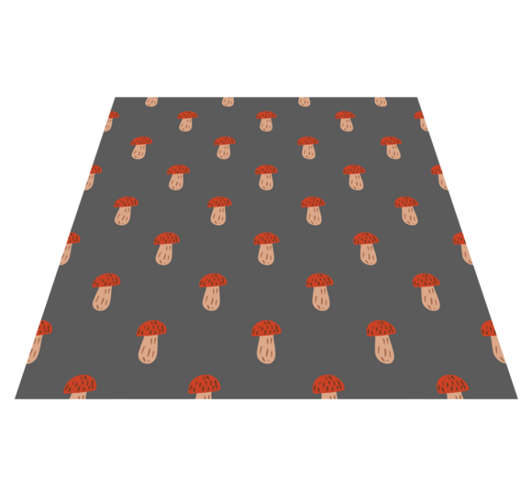 Tapis vinyle fleurs et plantes champignons gris - TenStickers