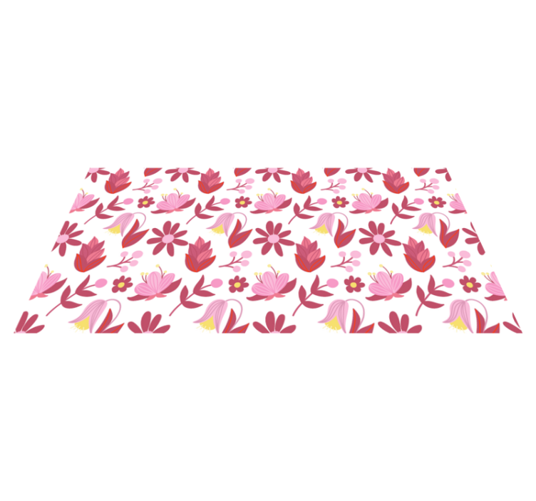 Tapis vinyle fleurs et plantes art folklorique polonais - TenStickers