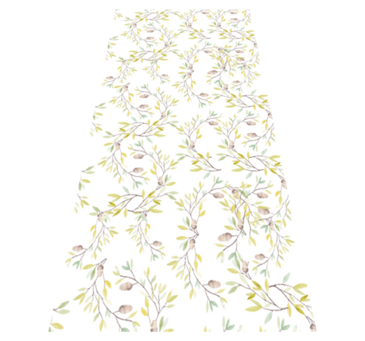 Tapis vinyle fleurs et plantes motif aquarelle feuilles - TenStickers