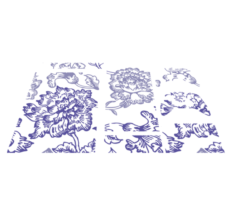 Tapis vinyle fleurs et plantes motif floral doux violet - TenStickers