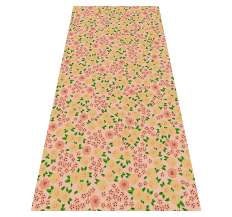 Tapis vinyle fleurs et plantes motif floral original pêche - TenStickers