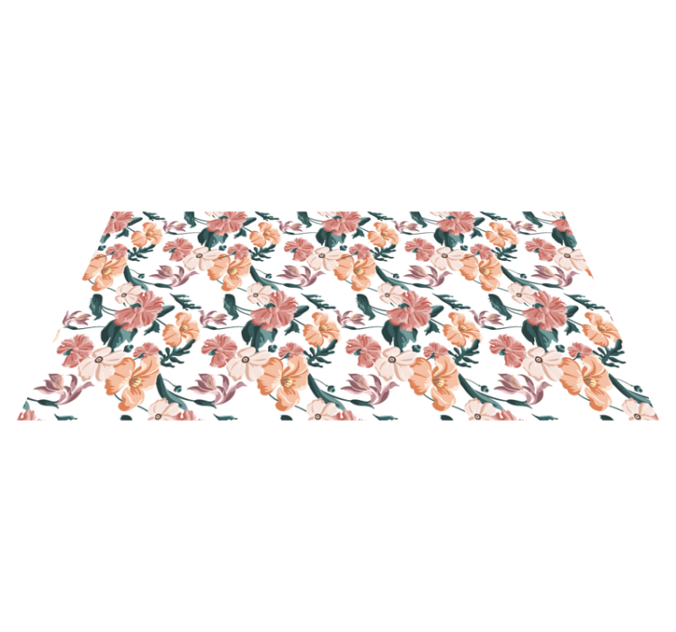 Tapis vinyle fleurs et plantes motif fleurs pastel - TenStickers