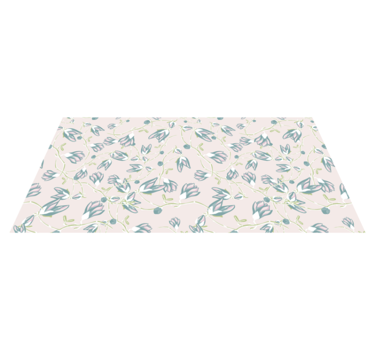 Tapis vinyle fleurs et plantes motif feuilles et fleurs - TenStickers