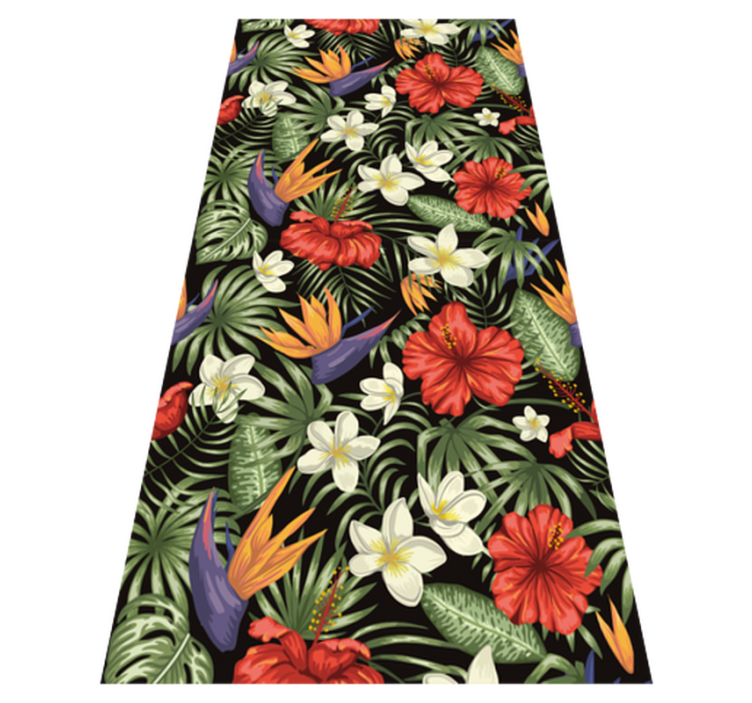 Tapis vinyle fleurs et plantes motif jungle tropicale - TenStickers